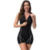imageIDOPIP Rash Guard for Women LongShort Sleeve UV Sun Protection Rash Guard Shirt One Piece Swimsuit Surfing Bathing SuitBlack  Sleeveless