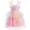 imageIDOPIP Toddler Baby Girl Sequin Butterfly Tutu Dress Summer Sleeveless Smocked Backless Princess Birthday Party Tulle DressesPink