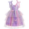 imageIDOPIP Toddler Baby Girl Sequin Butterfly Tutu Dress Summer Sleeveless Smocked Backless Princess Birthday Party Tulle DressesPurple
