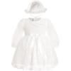 imageToddler Baby Girl Long Sleeve Fall Dress Flower Lace Wedding First Birthday Baptism Christening Dresses with Hat OutfitWhite Lace Floral