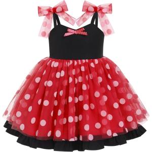 imageBaby Girls Tutu Dress Summer Sleeveless Backless Princess Birthday Party Dresses Sequin Ruffle Tulle Bowknot SundressRed Polka Dot