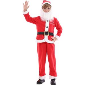 imageIDOPIP Kids Boys Girls Christmas Santa Elf Reindeer Costume Fancy Dress up Cosplay Xmas Holiday Party Dress Outfit with HatRed Santa Claus  Boys