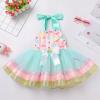imageIDOPIP Baby Girls Donut Ice Cream Tutu Dress Summer Sleeveless Strap Backless Princess Birthday Party Dresses with HeadwearGreen Ice Cream