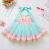 imageIDOPIP Baby Girls Donut Ice Cream Tutu Dress Summer Sleeveless Strap Backless Princess Birthday Party Dresses with HeadwearGreen Ice Cream