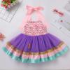 imageIDOPIP Baby Girls Donut Ice Cream Tutu Dress Summer Sleeveless Strap Backless Princess Birthday Party Dresses with HeadwearPink Donut
