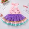imageIDOPIP Baby Girls Donut Ice Cream Tutu Dress Summer Sleeveless Strap Backless Princess Birthday Party Dresses with HeadwearPink Donut