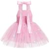 imageIDOPIP Baby Girls Donut Ice Cream Tutu Dress Summer Sleeveless Strap Backless Princess Birthday Party Dresses with HeadwearPink Floral