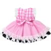 imageIDOPIP Baby Girls Gingham Tutu Dress Sequin Strawberry Cow Print Princess Birthday Party Dresses with Headband 2PCS OutfitPink Plaid Cow