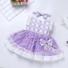 imageIDOPIP Baby Girls Gingham Tutu Dress Sequin Strawberry Cow Print Princess Birthday Party Dresses with Headband 2PCS OutfitPurple Plaid Butterfly
