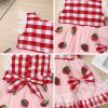 imageIDOPIP Baby Girls Gingham Tutu Dress Sequin Strawberry Cow Print Princess Birthday Party Dresses with Headband 2PCS OutfitRed Plaid Strawberry