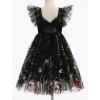 imageIDOPIP Embroidery Flower Girl Dress for Kids Baby Wedding Pageant Party Communion Dresses Backless Butterfly Birthday GownBlack Floral