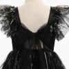 imageIDOPIP Embroidery Flower Girl Dress for Kids Baby Wedding Pageant Party Communion Dresses Backless Butterfly Birthday GownBlack Floral