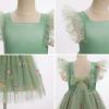 imageIDOPIP Embroidery Flower Girl Dress for Kids Baby Wedding Pageant Party Communion Dresses Backless Butterfly Birthday GownDark Green Floral