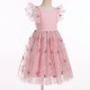 imageIDOPIP Embroidery Flower Girl Dress for Kids Baby Wedding Pageant Party Communion Dresses Backless Butterfly Birthday GownDusty Pink Butterfly