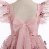 imageIDOPIP Embroidery Flower Girl Dress for Kids Baby Wedding Pageant Party Communion Dresses Backless Butterfly Birthday GownDusty Pink Butterfly