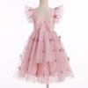 imageIDOPIP Embroidery Flower Girl Dress for Kids Baby Wedding Pageant Party Communion Dresses Backless Butterfly Birthday GownDusty Pink Butterfly