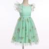 imageIDOPIP Embroidery Flower Girl Dress for Kids Baby Wedding Pageant Party Communion Dresses Backless Butterfly Birthday GownGreen Floral