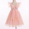imageIDOPIP Embroidery Flower Girl Dress for Kids Baby Wedding Pageant Party Communion Dresses Backless Butterfly Birthday GownPink Daisy