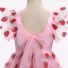imageIDOPIP Embroidery Flower Girl Dress for Kids Baby Wedding Pageant Party Communion Dresses Backless Butterfly Birthday GownPink Strawberry