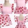 imageIDOPIP Embroidery Flower Girl Dress for Kids Baby Wedding Pageant Party Communion Dresses Backless Butterfly Birthday GownPink Strawberry
