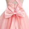 imageIDOPIP Embroidery Flower Girl Dress for Kids Wedding Pageant Formal Party Dresses Communion Bowknot Backless Maxi Tulle GownsPink