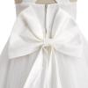 imageIDOPIP Embroidery Flower Girl Dress for Kids Wedding Pageant Formal Party Dresses Communion Bowknot Backless Maxi Tulle GownsWhite Flower