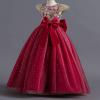 imageIDOPIP Flower Girl Sequin Lace Dresses for Wedding First Communion Dress Kids Princess Pageant Formal Party Long Maxi GownsRed  Cap Sleeve