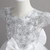 imageIDOPIP Flower Girl Sequin Lace Dresses for Wedding First Communion Dress Kids Princess Pageant Formal Party Long Maxi GownsWhite  Cap Sleeve