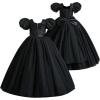 imageIDOPIP Flower Girl Sequin Laceup Bow Dress for Kid Wedding Bridesmaid Pageant Party Formal Long Gown Communion Tulle DressesBlack