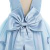 imageIDOPIP Flower Girl VBackless Bowknot Dress for Kids Wedding Formal Party Pageant Maxi Gown Princess Communion Tulle DressesBlue