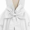 imageIDOPIP Flower Girl VBackless Bowknot Dress for Kids Wedding Formal Party Pageant Maxi Gown Princess Communion Tulle DressesWhite