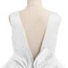 imageIDOPIP Flower Girl VBackless Bowknot Dress for Kids Wedding Formal Party Pageant Maxi Gown Princess Communion Tulle DressesWhite