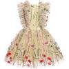 imageIDOPIP Flower Girls Sequin Butterfly Dot Tutu Dress for Kids Baby First Communion Wedding Princess Birthday Party DressesApricot Embroidery