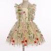 imageIDOPIP Flower Girls Sequin Butterfly Dot Tutu Dress for Kids Baby First Communion Wedding Princess Birthday Party DressesApricot Embroidery