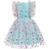 imageIDOPIP Flower Girls Sequin Butterfly Dot Tutu Dress for Kids Baby First Communion Wedding Princess Birthday Party DressesBlue Dots  Kids Dress