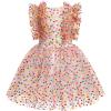 imageIDOPIP Flower Girls Sequin Butterfly Dot Tutu Dress for Kids Baby First Communion Wedding Princess Birthday Party DressesColorful Dots
