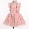imageIDOPIP Flower Girls Sequin Butterfly Dot Tutu Dress for Kids Baby First Communion Wedding Princess Birthday Party DressesPink Daisy