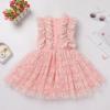 imageIDOPIP Flower Girls Sequin Butterfly Dot Tutu Dress for Kids Baby First Communion Wedding Princess Birthday Party DressesPink Daisy