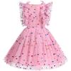 imageIDOPIP Flower Girls Sequin Butterfly Dot Tutu Dress for Kids Baby First Communion Wedding Princess Birthday Party DressesPink Dots  Kids Dress