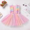 imageIDOPIP Flower Girls Sequin Butterfly Dot Tutu Dress for Kids Baby First Communion Wedding Princess Birthday Party DressesPink Rainbow