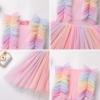 imageIDOPIP Flower Girls Sequin Butterfly Dot Tutu Dress for Kids Baby First Communion Wedding Princess Birthday Party DressesPink Rainbow
