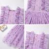 imageIDOPIP Flower Girls Sequin Butterfly Dot Tutu Dress for Kids Baby First Communion Wedding Princess Birthday Party DressesPurple Butterfly