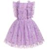imageIDOPIP Flower Girls Sequin Butterfly Dot Tutu Dress for Kids Baby First Communion Wedding Princess Birthday Party DressesPurple Butterfly