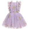 imageIDOPIP Flower Girls Sequin Butterfly Dot Tutu Dress for Kids Baby First Communion Wedding Princess Birthday Party DressesPurple Embroidery