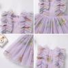 imageIDOPIP Flower Girls Sequin Butterfly Dot Tutu Dress for Kids Baby First Communion Wedding Princess Birthday Party DressesPurple Embroidery