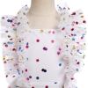 imageIDOPIP Flower Girls Sequin Butterfly Dot Tutu Dress for Kids Baby First Communion Wedding Princess Birthday Party DressesWhite Rainbow Dots  Kids Dress
