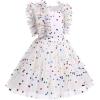 imageIDOPIP Flower Girls Sequin Butterfly Dot Tutu Dress for Kids Baby First Communion Wedding Princess Birthday Party DressesWhite Rainbow Dots  Kids Dress