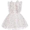 imageIDOPIP Flower Girls Sequin Butterfly Dot Tutu Dress for Kids Baby First Communion Wedding Princess Birthday Party DressesWhite Star  Kids Dress