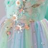 imageIDOPIP Sequin Butterfly Flower Girl Dress for Kids Wedding Pageant Party Long Gown Princess Birthday Communion Tulle DressesGreen