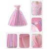 imageIDOPIP Sequin Butterfly Flower Girl Dress for Kids Wedding Pageant Party Long Gown Princess Birthday Communion Tulle DressesPink  Sequin